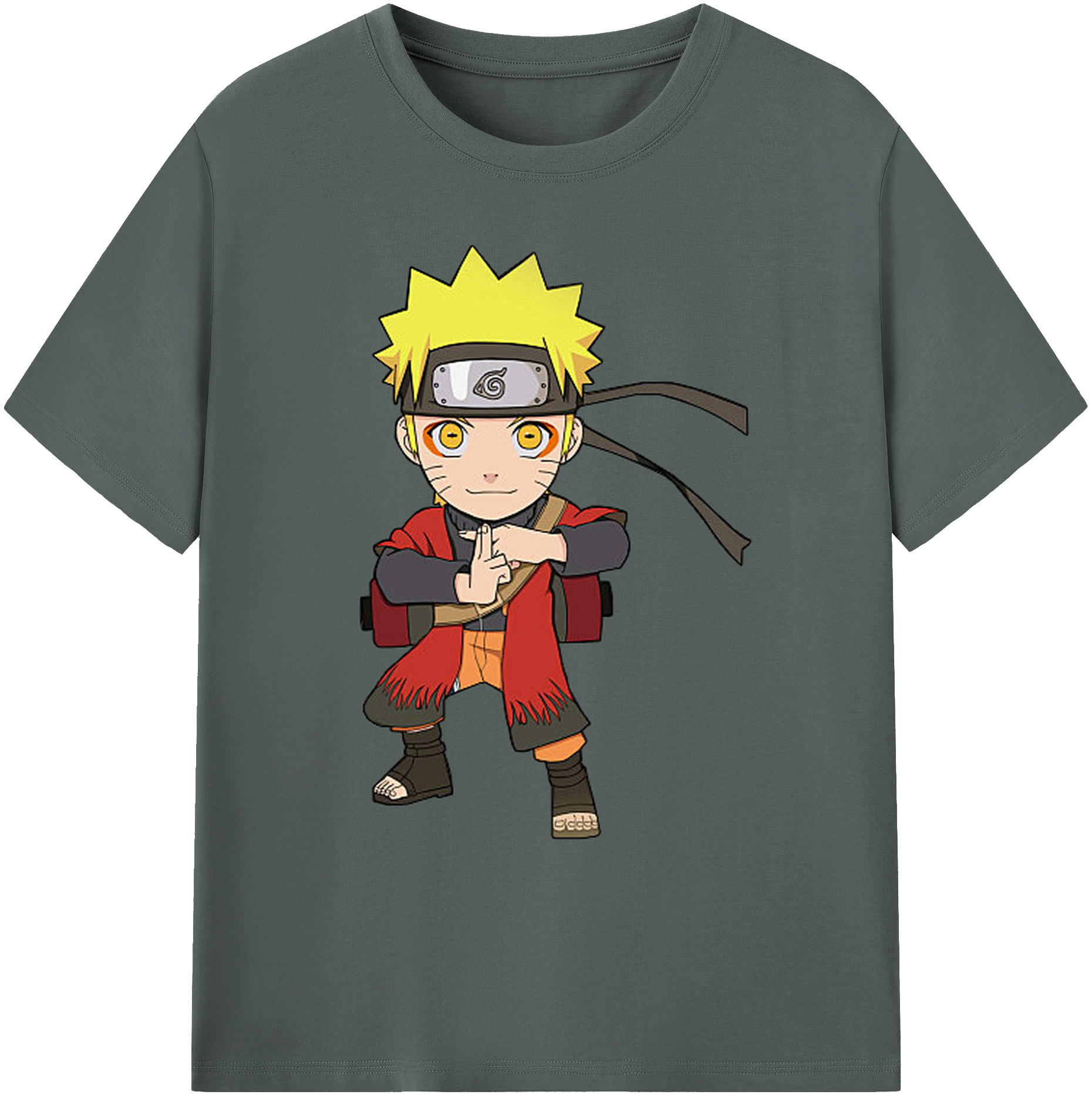 （画像用） NARUTO -ナルト- うずまき ナルト Uzumaki Naruto 綿100％ メンズ半袖Tシャツ｜肌触りやわらか＆通気性